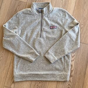 Vineyard Vines Mountain Sweater Fleece Quarter-Zip Gray Size Medium